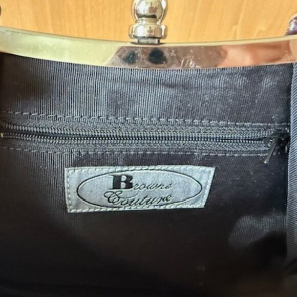 Pre-Loved Brown's Couture Leather Crocodile Print Granny Purse - Picture 8 of 8